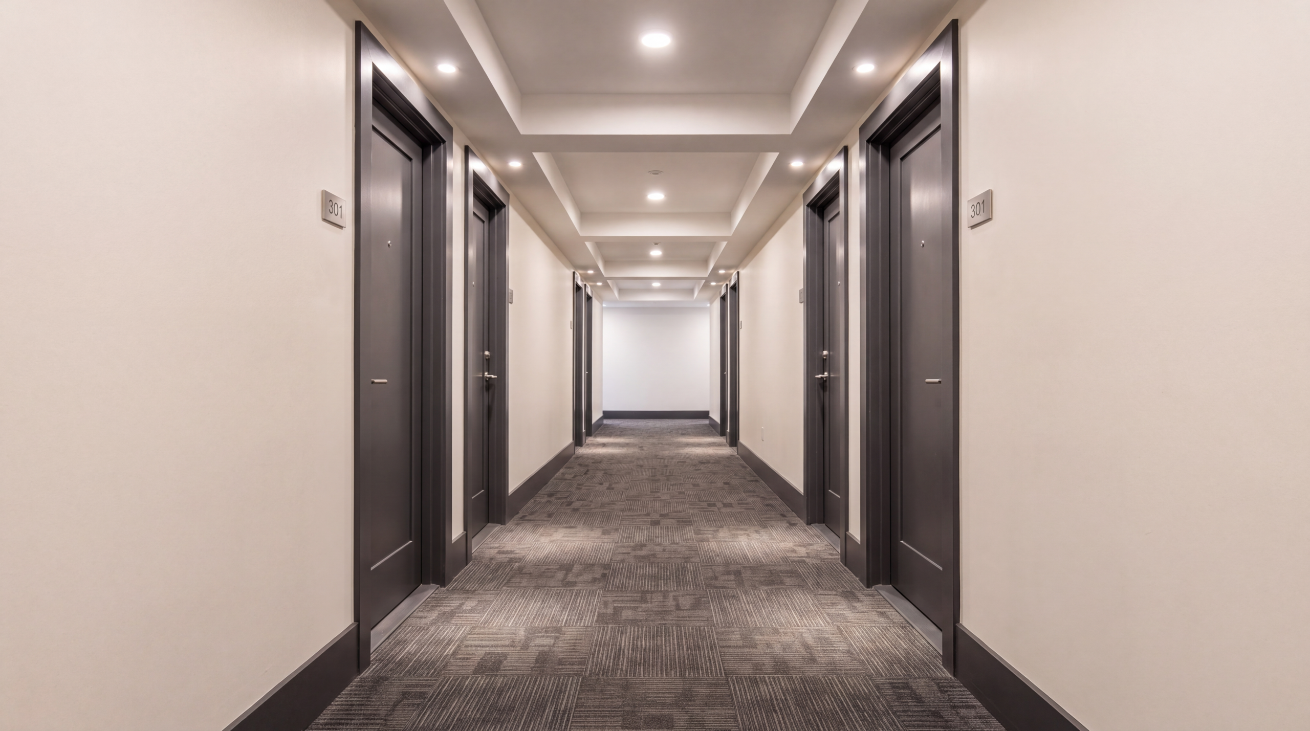 Before condo corridor refurbishment Toronto